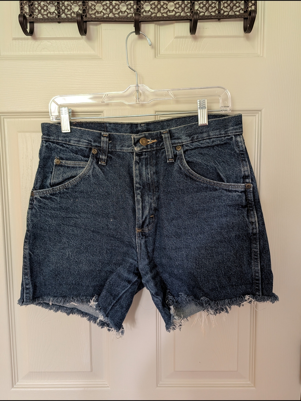 Wrangler Dark Blue Denim Cutoff Shorts